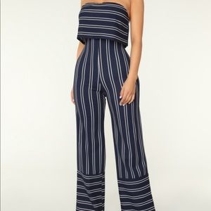Striped Navy Jumpsuit